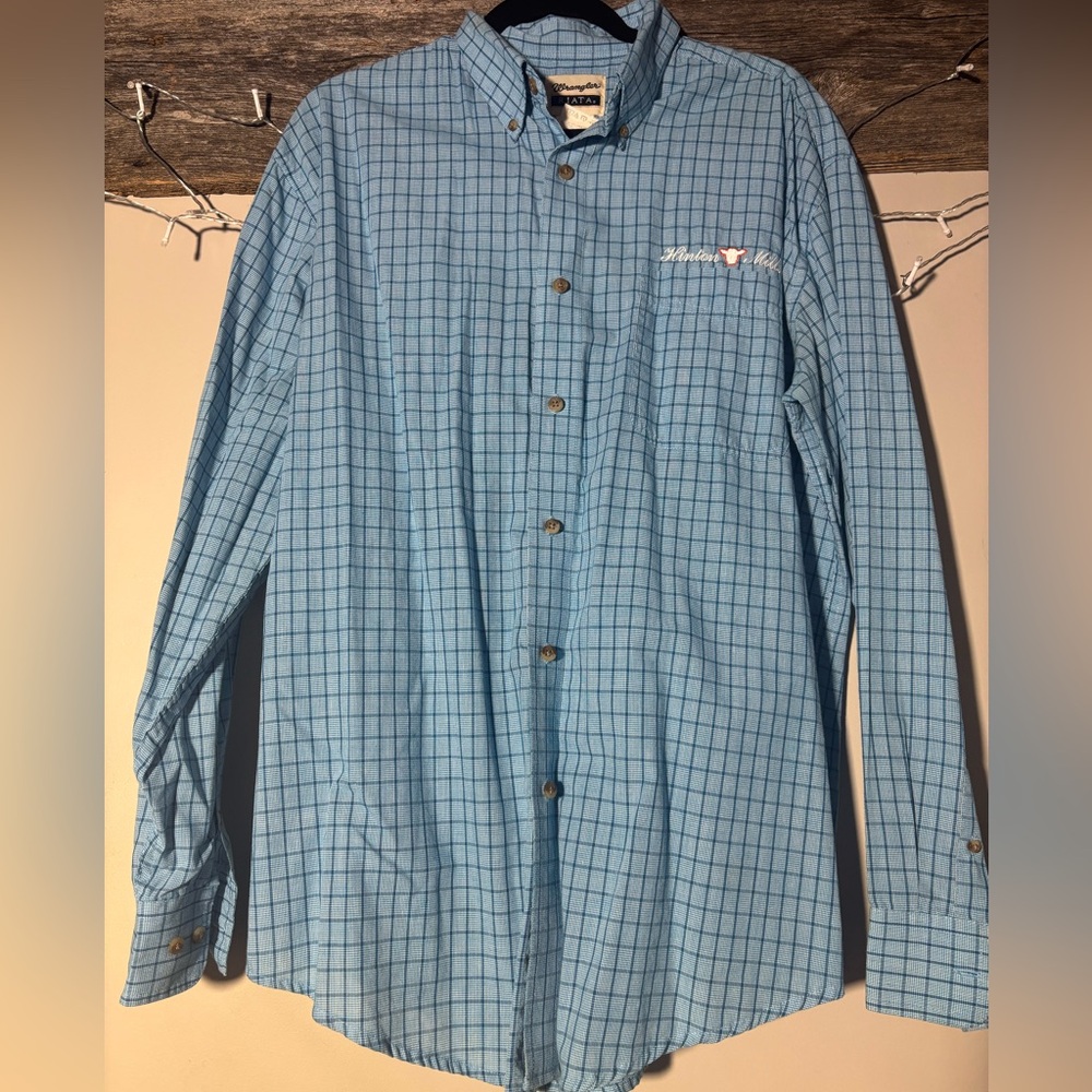 Wrangler Riata Blue Plaid Shirt